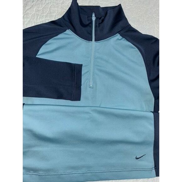 Nike Running 1/4 Zip Pullover Light Blue Navy Blue Women's Small - Picture 1 of 5